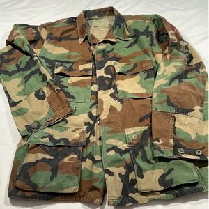 US Military Woodland Camo BDU Field Jacket Ripstop Medium Regular